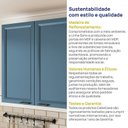 Ver imagem 7 de Armário Aéreo Planejado Duplo 80cm Soho CabeCasa MadeiraOriginals Freijó/Azul