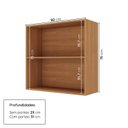 Ver imagem 3 de Armário Aéreo Planejado Duplo 80cm Soho CabeCasa MadeiraOriginals Freijó/Azul