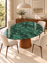 Ver imagem 1 de Mesa de Jantar Orgânica Prune Marmore Verde Guatemala 100x88cm Cone Freijó