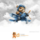 Ver imagem 2 de Papel de Parede Painel Bebê Ursinho Aviador