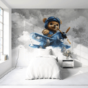 Ver imagem 3 de Papel de Parede Painel Bebê Ursinho Aviador