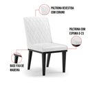 Ver imagem 3 de Cadeira Sala de Jantar Base Madeira Preto Kit 10 Sofia Sintético Pu Branco D03 - D'Rossi