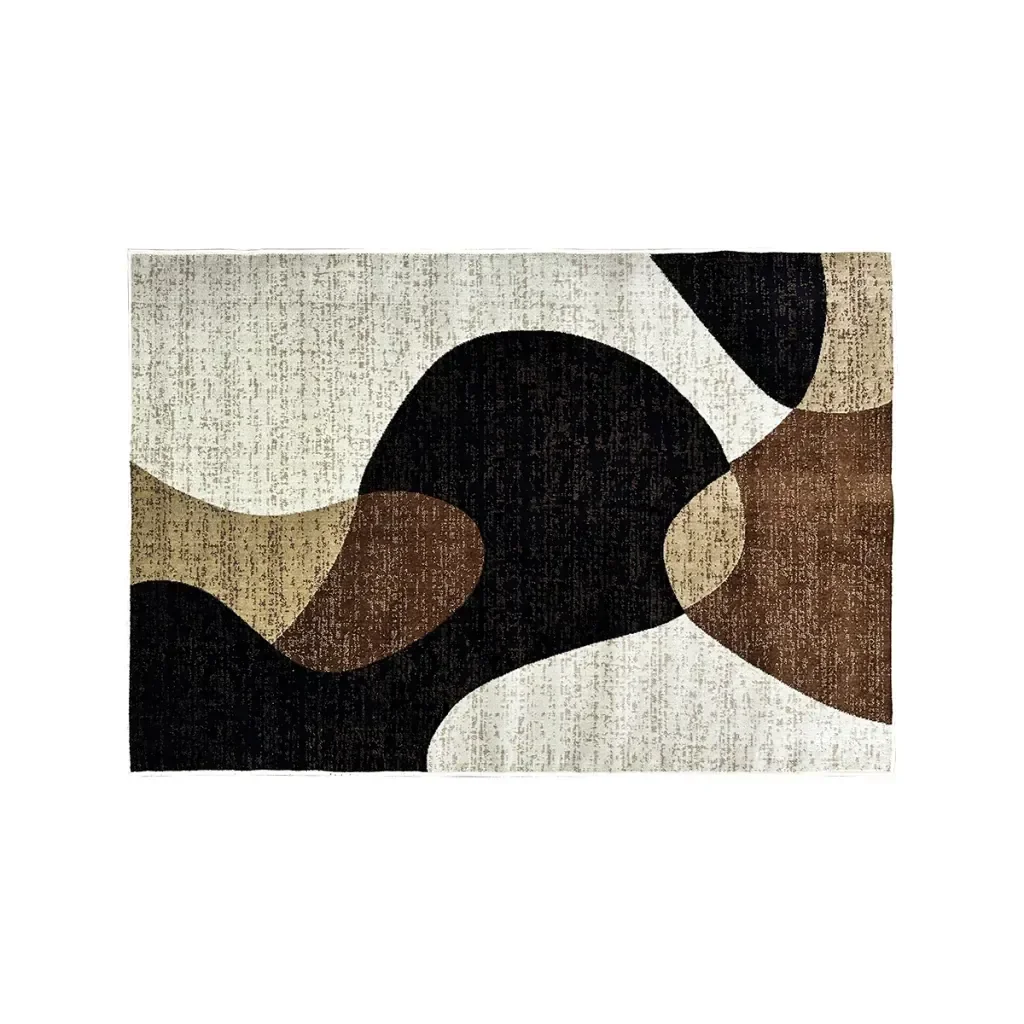 Ver imagem 6 de 1 Tapete Escritório Grande Belga Luxo Es Mo 200 X 250 D06 - D6mod Bege Preto Marrom Marfim - Moderno