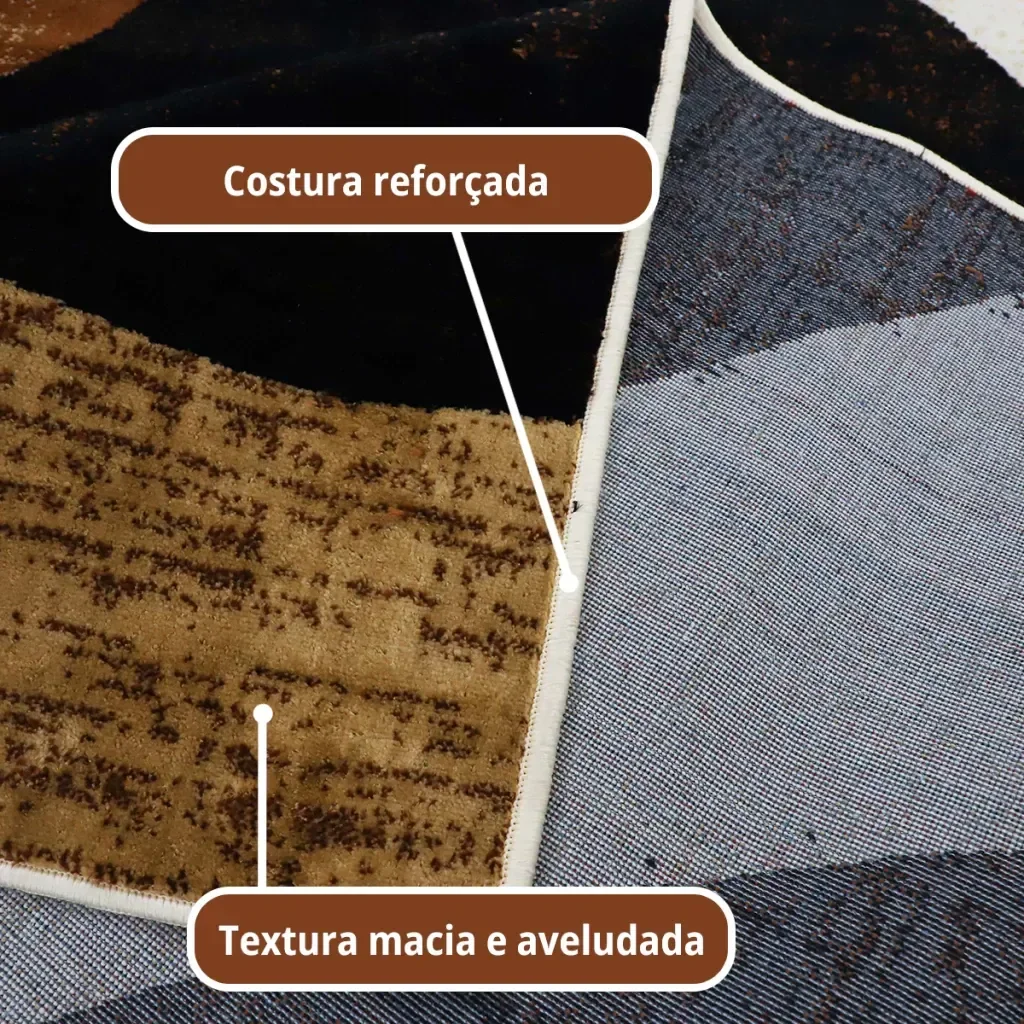 Ver imagem 2 de 1 Tapete Escritório Grande Belga Luxo Es Mo 200 X 250 D06 - D6mod Bege Preto Marrom Marfim - Moderno