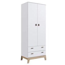 Guarda Roupa Infantil 73cm 2 Portas 2 Gavetas Favo de Mel 005 Branco - Completa Móveis COMPLETA MÓVE - 1