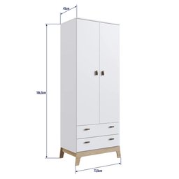 Guarda Roupa Infantil 73cm 2 Portas 2 Gavetas Favo de Mel 005 Branco - Completa Móveis COMPLETA MÓVE - 5