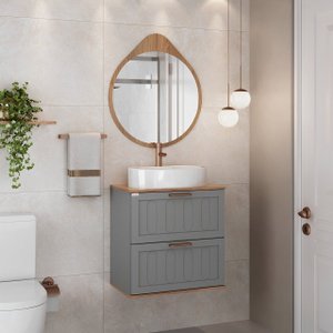 Kit Conjunto de Balcão para Banheiro Milena 60cm Suspenso Fabribam
