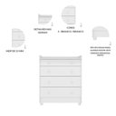Ver imagem 7 de Kit Quarto de Bebê Doce Sonho com Berço com Rodízio Cômoda com Trocador e Colchão D18 130x60 Movellu