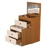 Penteadeira Cômoda Olivia Mdf 80x60cm Espelho Banqueta:naturale/off White - 3