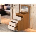 Ver imagem 2 de Penteadeira Cômoda Olivia Mdf 80x60cm Espelho Banqueta:naturale/off White