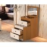 Penteadeira Cômoda Olivia Mdf 80x60cm Espelho Banqueta:naturale/off White - 2