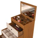 Ver imagem 7 de Penteadeira Cômoda Olivia Mdf 80x60cm Espelho Banqueta:naturale/off White