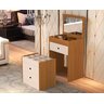 Penteadeira Cômoda Olivia Mdf 80x60cm Espelho Banqueta:naturale/off White - 4