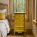 Ver imagem 1 de Cômoda Alta 4 Gavetas Estreita Amsterdã Amarelo/Amêndoa