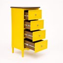 Ver imagem 5 de Cômoda Alta 4 Gavetas Estreita Amsterdã Amarelo/Amêndoa