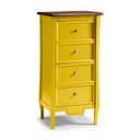 Ver imagem 2 de Cômoda Alta 4 Gavetas Estreita Amsterdã Amarelo/Amêndoa