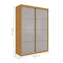 Ver imagem 3 de Guarda Roupa Solteiro Villa do Cedro 2 Portas Correr 3 Gavetas Naturalle-Off White Framar