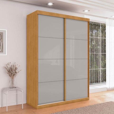 Guarda Roupa Solteiro Villa do Cedro 2 Portas Correr 3 Gavetas Naturalle-Off White Framar