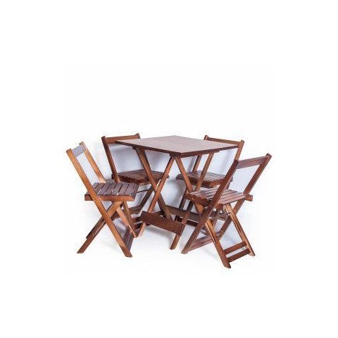 Mesa Dobrável com 4 Cadeiras 70x70 Imbuia