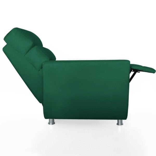 Poltrona Do Papai Reclinável Salem Decorativa Suede Verde Bandeira - 7