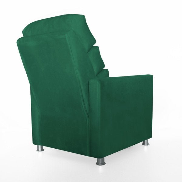 Poltrona Do Papai Reclinável Salem Decorativa Suede Verde Bandeira - 10