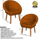 Ver imagem 3 de Poltrona Sofisticada para Sala Moderna Tecido Corano Premium Pés Palito