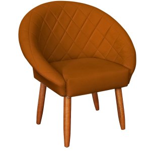 Poltrona Sofisticada para Sala Moderna Tecido Corano Premium Pés Palito