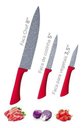 Ver imagem 4 de Conjunto Facas 3 Pçs Vulcano Euro Home Original Chef Cozinha - Vermelho