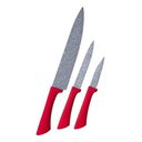 Ver imagem 1 de Conjunto Facas 3 Pçs Vulcano Euro Home Original Chef Cozinha - Vermelho