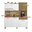 Ver imagem 5 de Armário de Cozinha Compacta 6 Portas 1 Gaveta Gênova - Freijó/supremo/cp Ripado Freijó