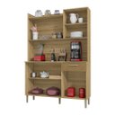 Ver imagem 3 de Armário de Cozinha Compacta 6 Portas 1 Gaveta Gênova - Freijó/supremo/cp Ripado Freijó