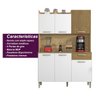 Armário de Cozinha Compacta 6 Portas 1 Gaveta Gênova - Freijó/supremo/cp Ripado Freijó - 6