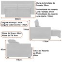 Ver imagem 4 de Sofá Retrátil e Reclinável Bipartido 4 Lugares 300cm Israel Veludo Cinza - Sallar Home