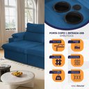 Ver imagem 4 de Sofá Retrátil Tesla 3,10m Usb e Porta Copo Suede