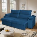 Ver imagem 2 de Sofá Retrátil Tesla 3,10m Usb e Porta Copo Suede