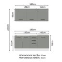 Ver imagem 4 de Armário de Cozinha Compacta 180cm Branco Cinza Agata Madesa 01