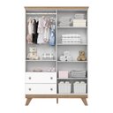 Ver imagem 2 de Guarda Roupa Confete 4 Portas 2 Gavetas Branco/jequitibá Hp - Henn