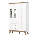 Ver imagem 1 de Guarda Roupa Confete 4 Portas 2 Gavetas Branco/jequitibá Hp - Henn