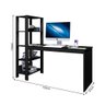Mesa Escrivaninha Home Office Artemis com 4 Prateleiras Preto - 3
