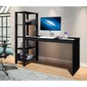 Mesa Escrivaninha Home Office Artemis com 4 Prateleiras Preto - 1