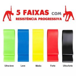 Kit Mini Band 5 Faixas Elásticas Exercício Funcional Lorben - 2