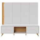 Ver imagem 2 de Rack para Sala Retrô com Painel para TV 65 pol com LED 216cm Salerno C04 Off White Matte Freijó - Ly