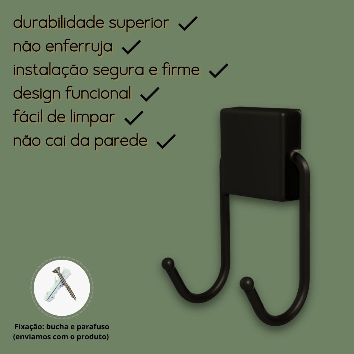 Porta Toalha Gancho Duplo - Organizador de Banheiro - Linha Premium - 2