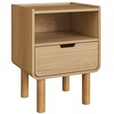 Ver imagem 7 de Kit 02 Mesas de Cabeceira para Quarto 1 Gaveta Orgânica 45cm Nordic A03 Hanover Roble - Lyam Decor