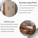 Ver imagem 5 de Kit Quarto Infantil Cama Luna Plus Nature 2 Baús e Escada + Guarda-Roupa Paris - Cedro/Off White