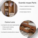 Ver imagem 6 de Kit Quarto Infantil Cama Luna Plus Nature 2 Baús e Escada + Guarda-Roupa Paris - Cedro/Off White