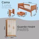 Ver imagem 3 de Kit Quarto Infantil Cama Luna Plus Nature 2 Baús e Escada + Guarda-Roupa Paris - Cedro/Off White