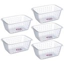 Ver imagem 1 de Kit 5 Cesto Organizador Grande Para Closet e Armários 5,2 L Cristal