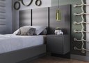 Ver imagem 2 de Cabeceira Cama Solteiro com Mesa 80/90 Zurique Grafite
