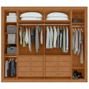 Ver imagem 6 de Guarda-roupas Casal 6 Portas 8 Gavetas com Pés 100% Mdf Imperatore - Lopas Amendoa Clean/off White
